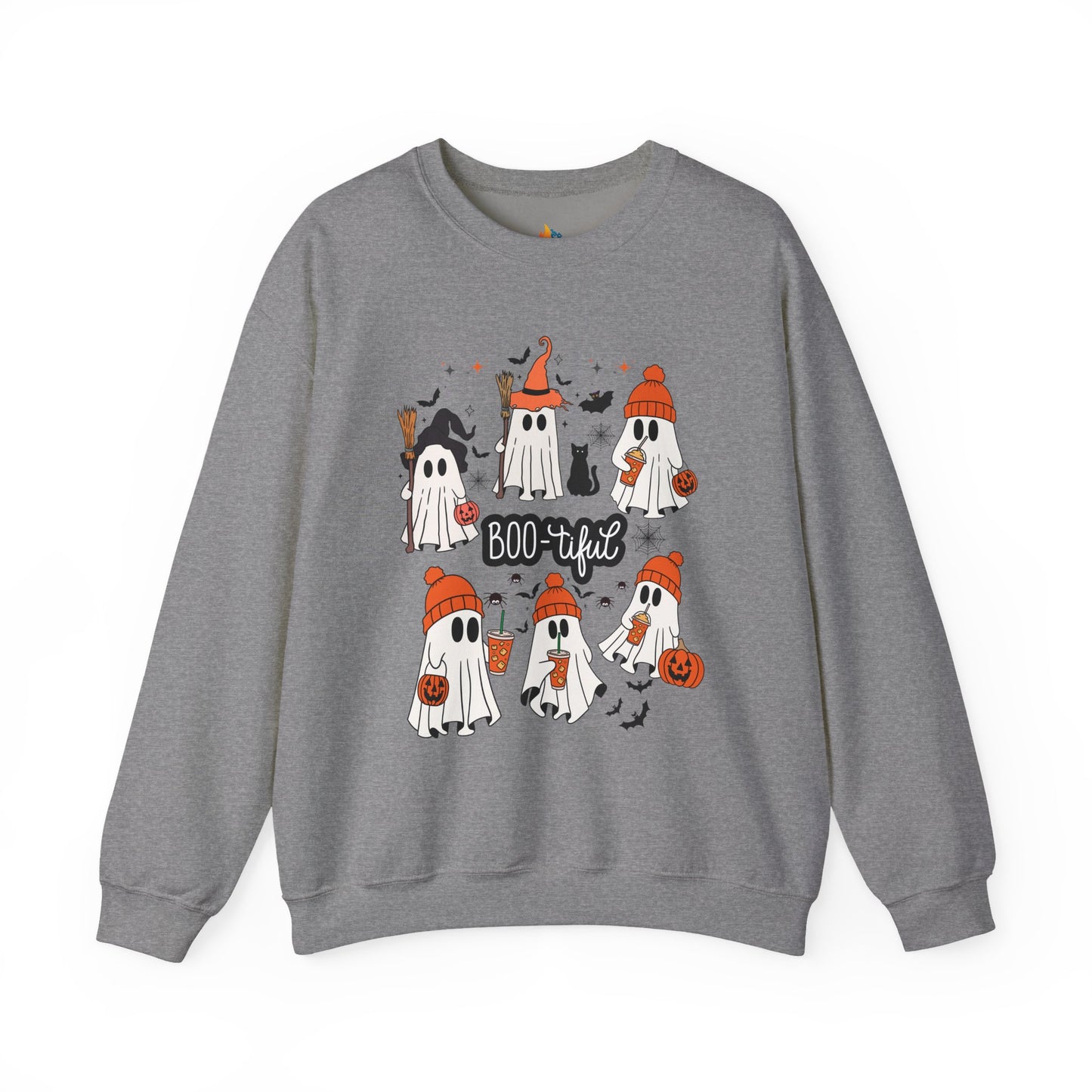 Boo-tiful ghost Sweatshirt, Unisex Crewneck, Fall Season Outfit, Cozy Fall Gift, Halloween Gift