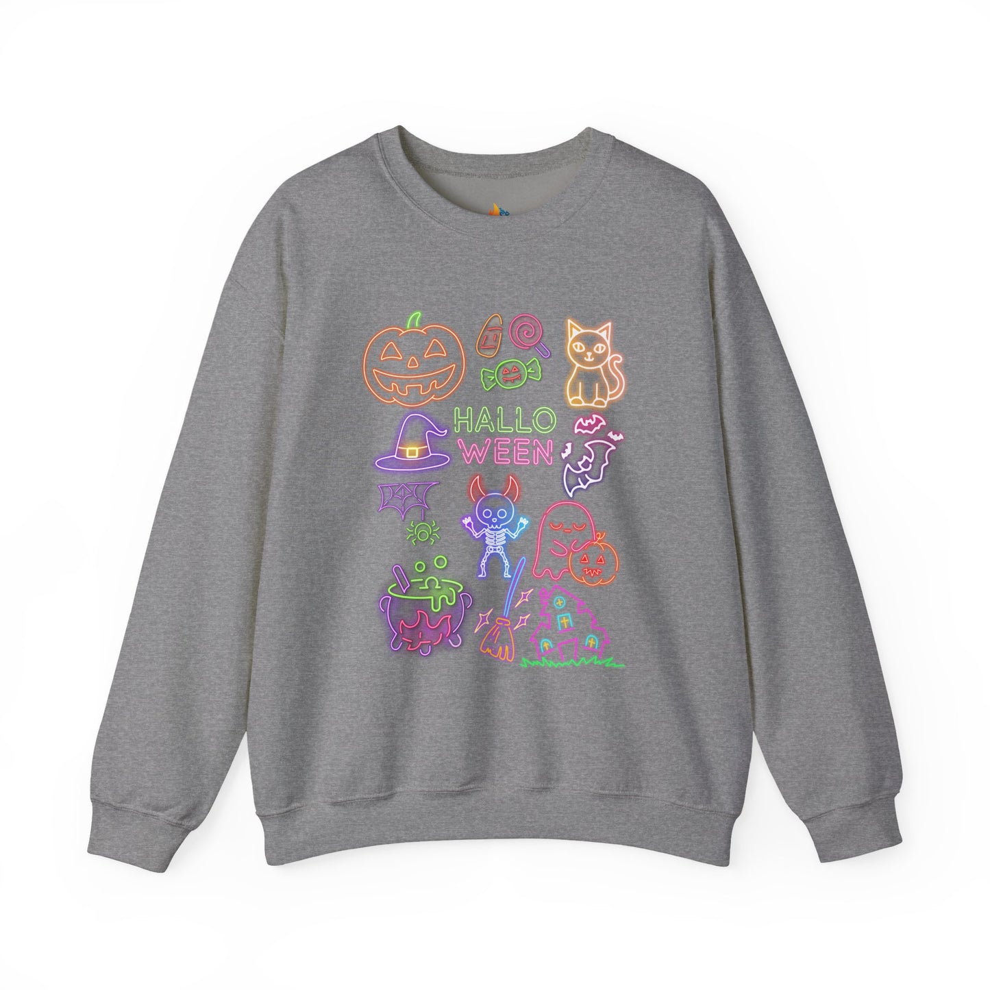 Neon Halloween Sweatshirt, Unisex Crewneck, Funny Fall Apparel, Cozy Fall Gift