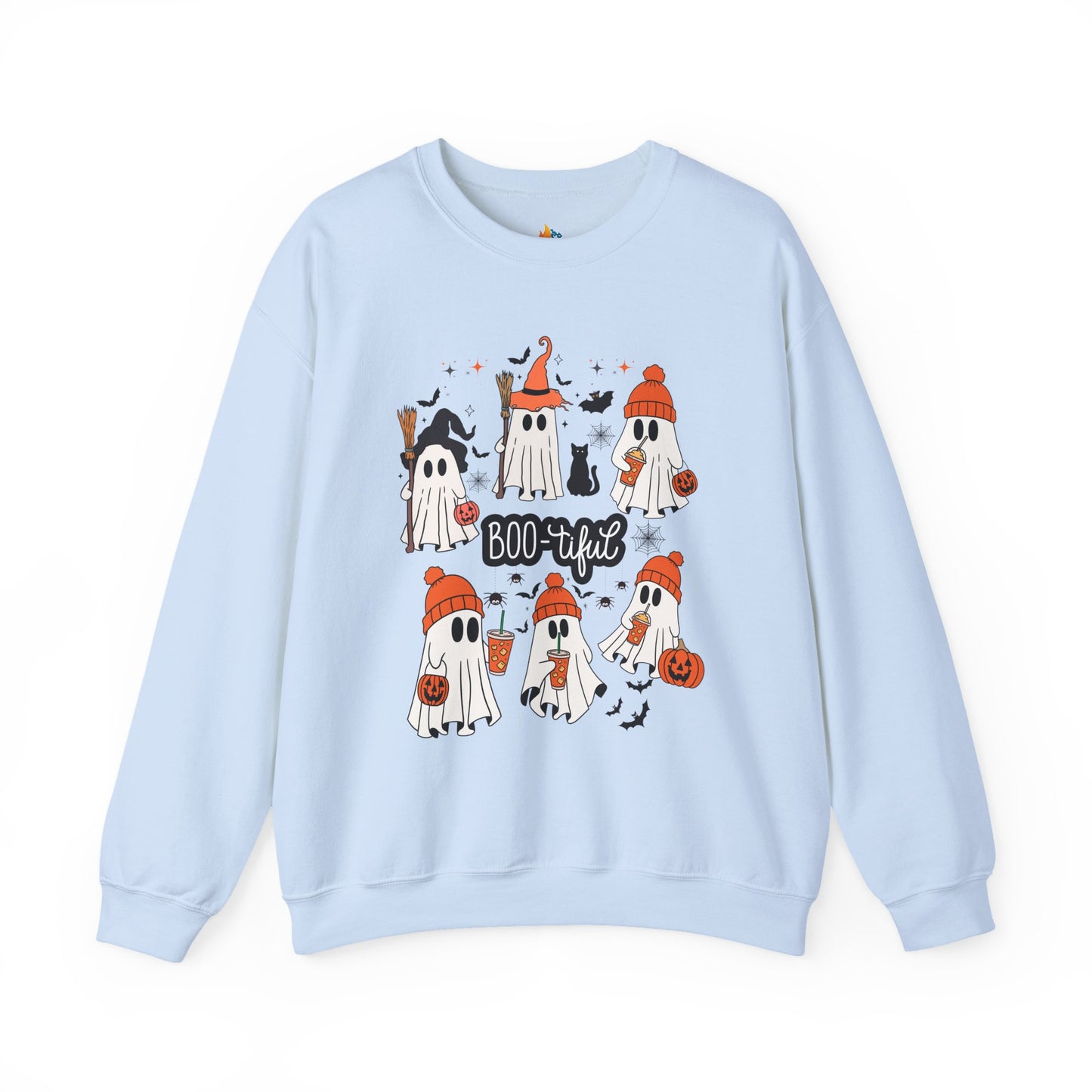 Boo-tiful ghost Sweatshirt, Unisex Crewneck, Fall Season Outfit, Cozy Fall Gift, Halloween Gift