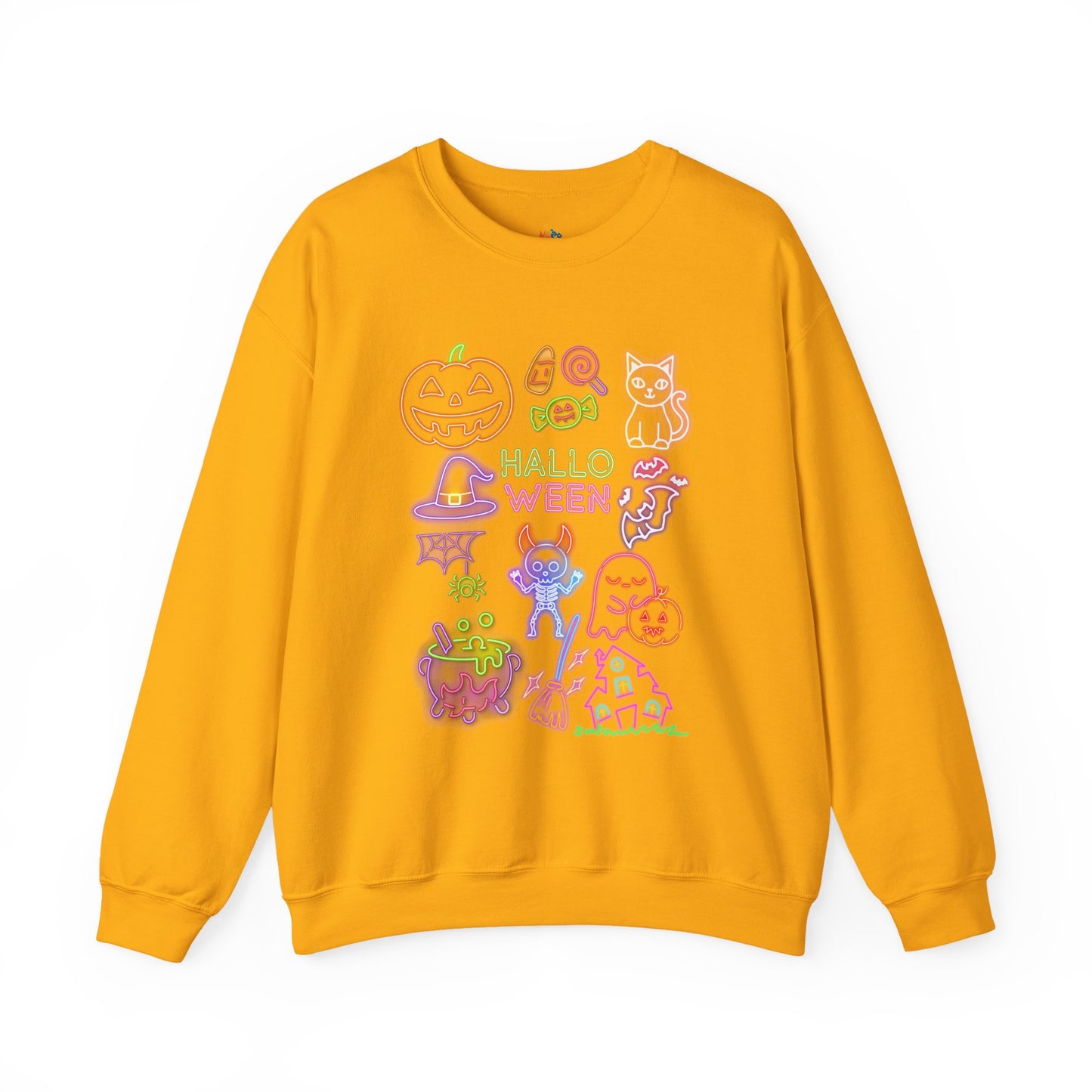 Neon Halloween Sweatshirt, Unisex Crewneck, Funny Fall Apparel, Cozy Fall Gift