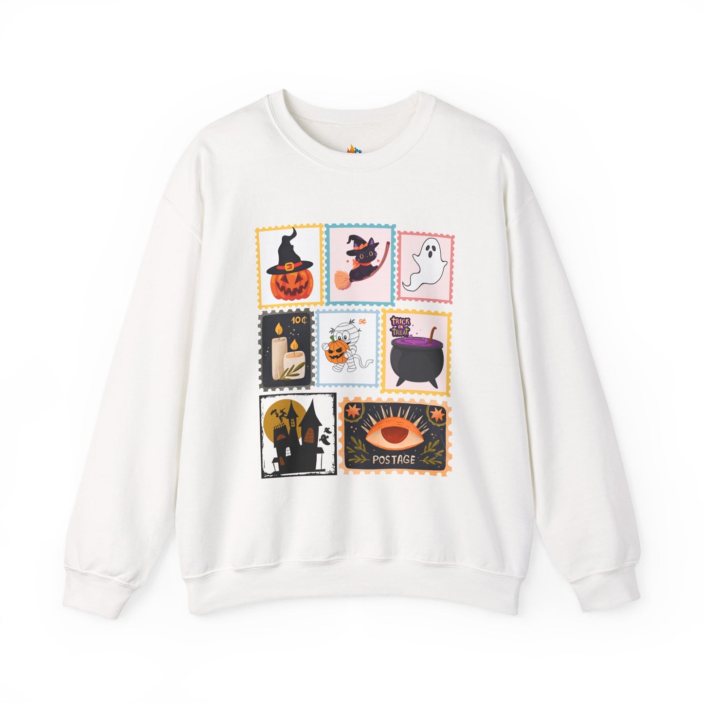 Halloween Stamp Sweatshirt, Unisex Crewneck, Fall Season Outfit, Spooky season Gift, Retro Halloween Gift