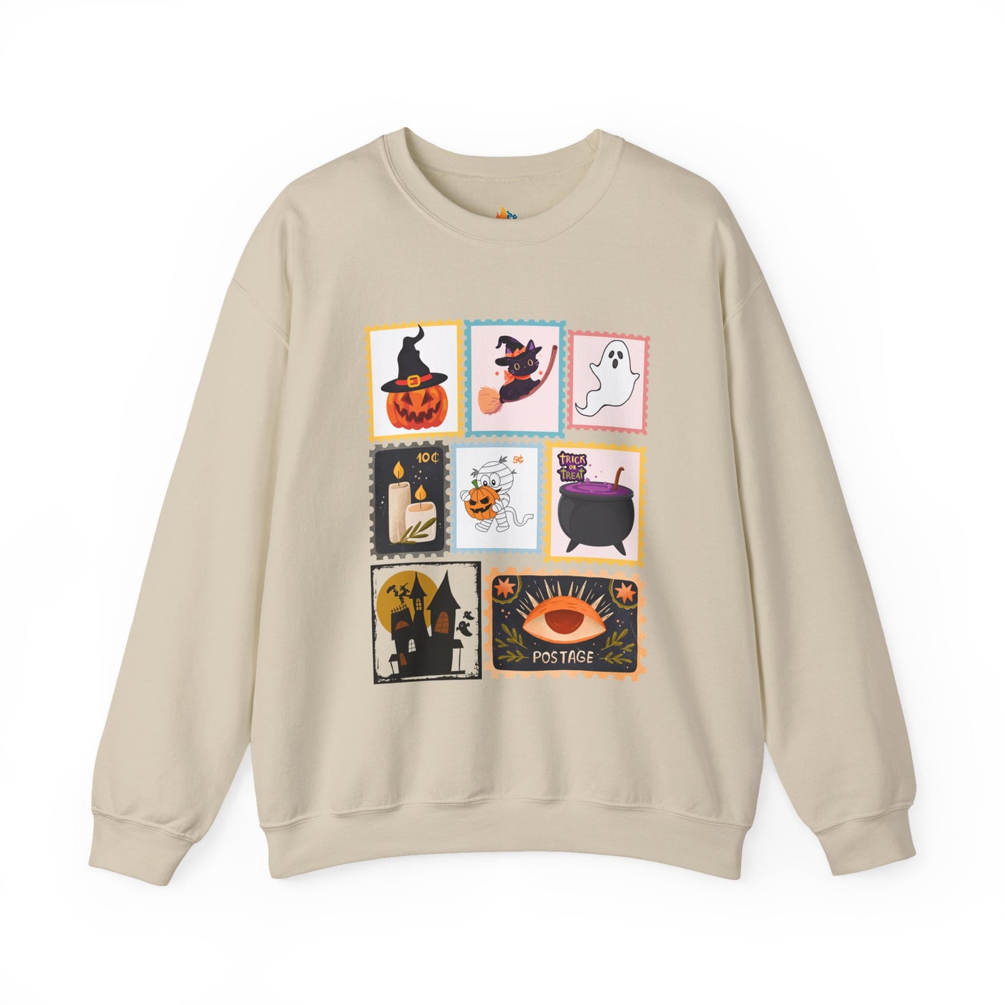 Halloween Stamp Sweatshirt, Unisex Crewneck, Fall Season Outfit, Spooky season Gift, Retro Halloween Gift