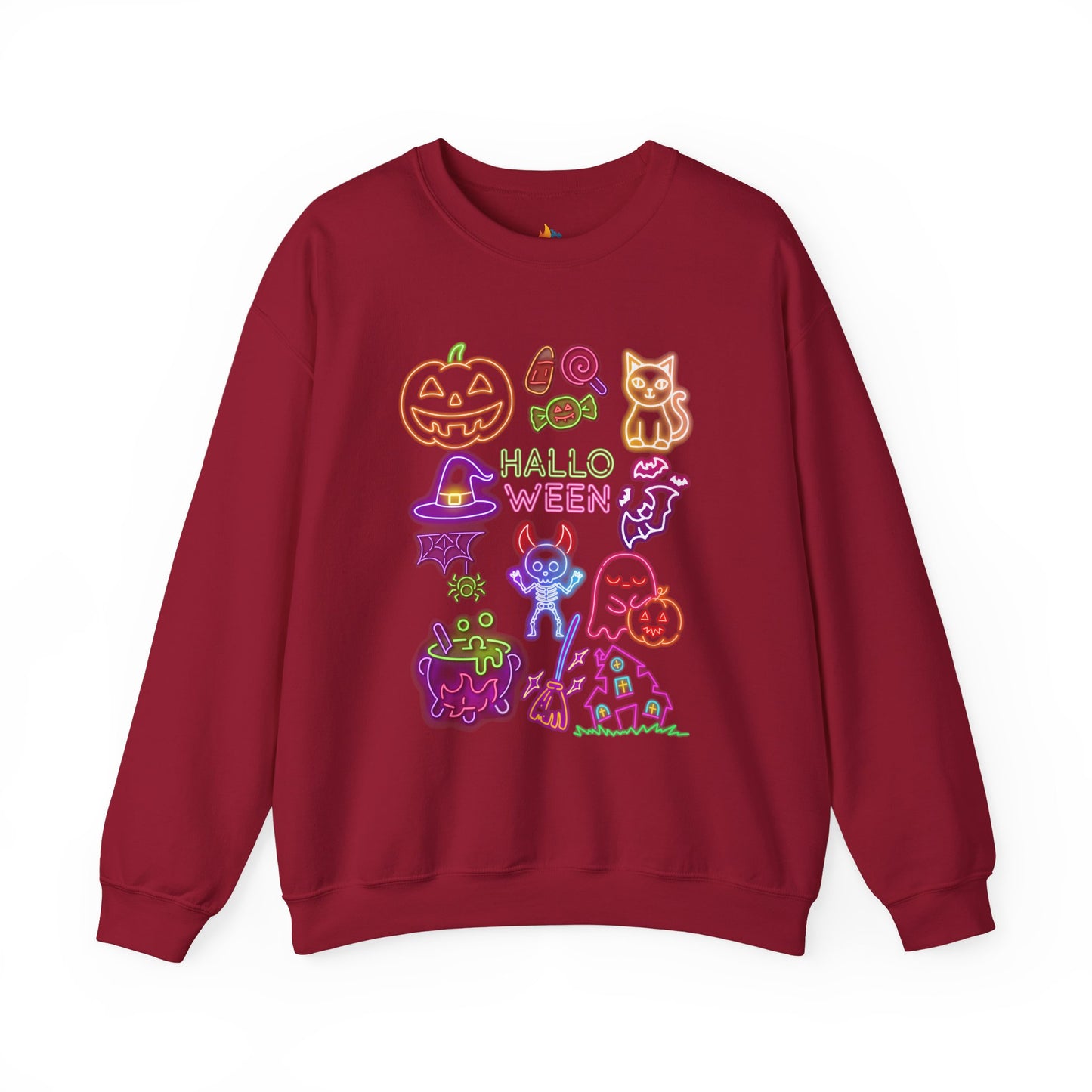 Neon Halloween Sweatshirt, Unisex Crewneck, Funny Fall Apparel, Cozy Fall Gift