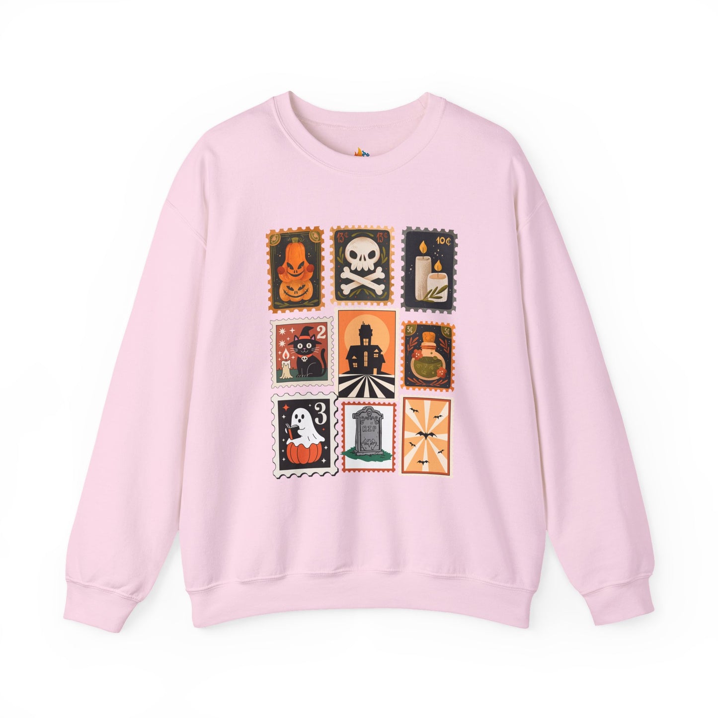 Halloween Stamp Sweatshirt, Unisex Crewneck, Fall Season Outfit, Spooky season Gift, Retro Halloween Gift