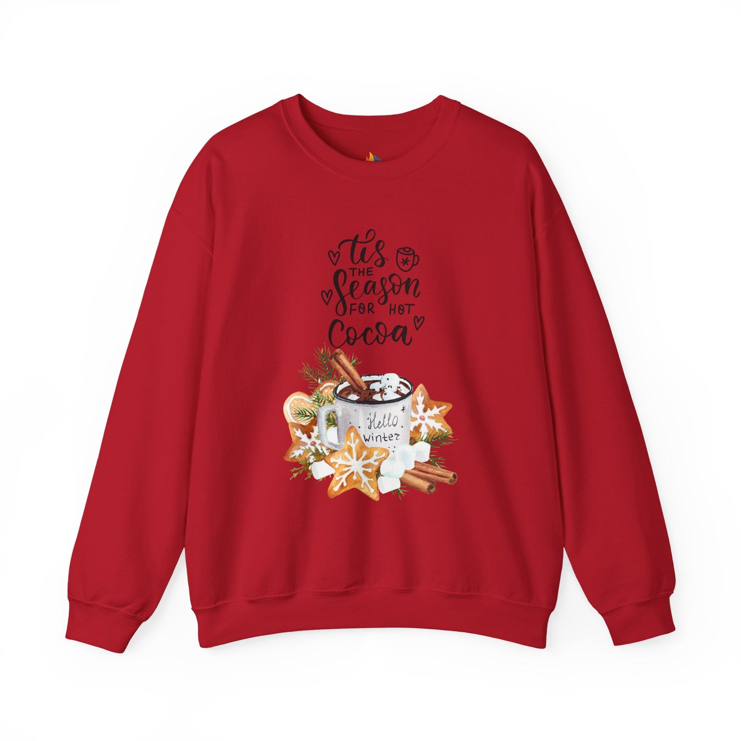Tis the season for Hot Cocoa Christmas Sweatshirt, Unisex Crewneck, Holiday Season Outfit, Winter Sweatshirt
