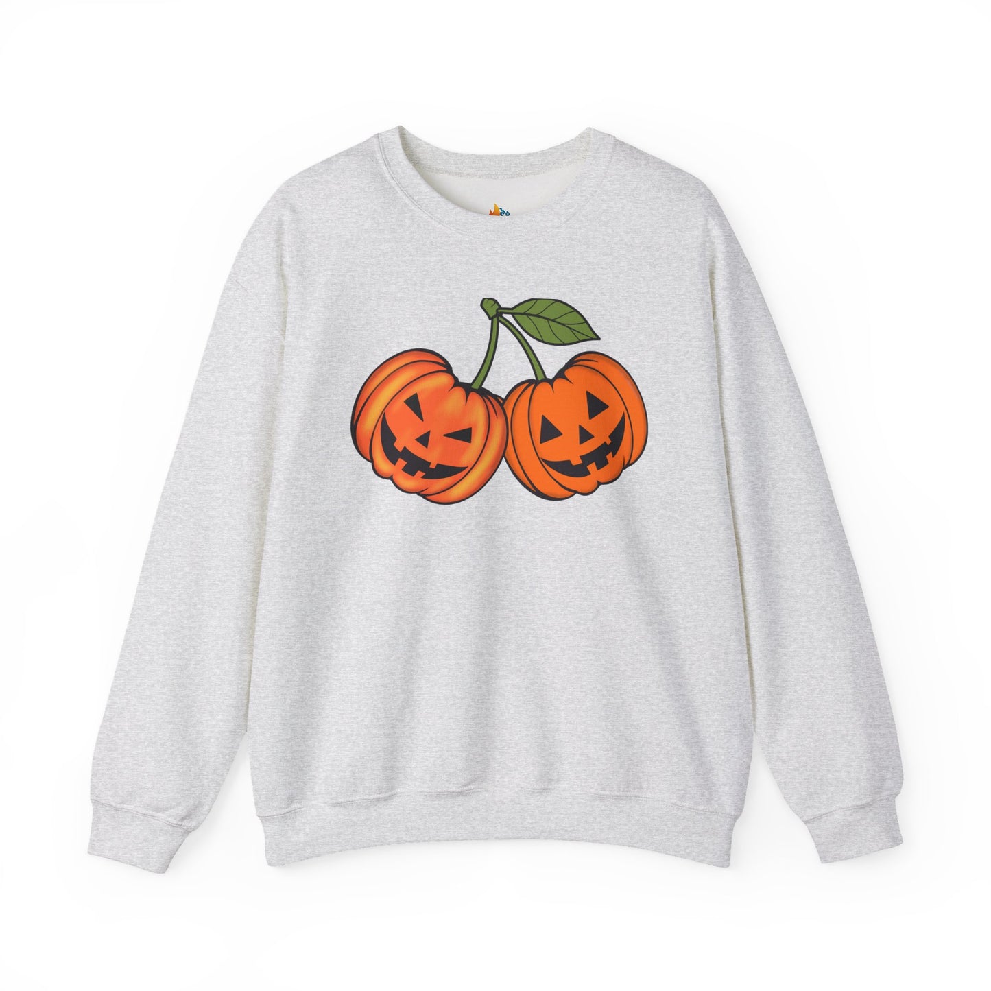 Halloween Cherry pumpkin Sweatshirt, Unisex Crewneck, Funny Halloween Apparel, Spooky Season Outfit, Cozy Fall Gift, Spooky Cute, Retro Halloween Gift