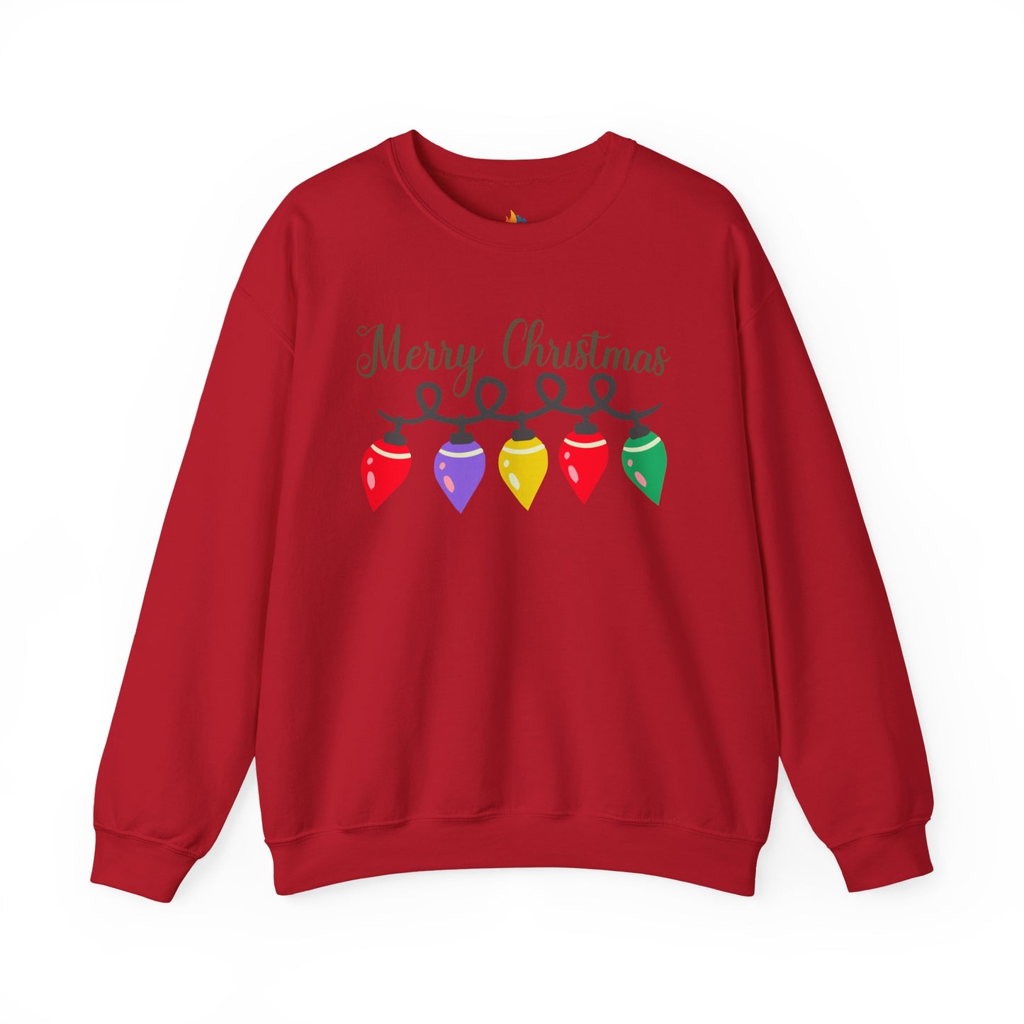Merry Christmas with lights Sweatshirt, Unisex Crewneck, Holiday Season Outfit, Winter Sweatshirt