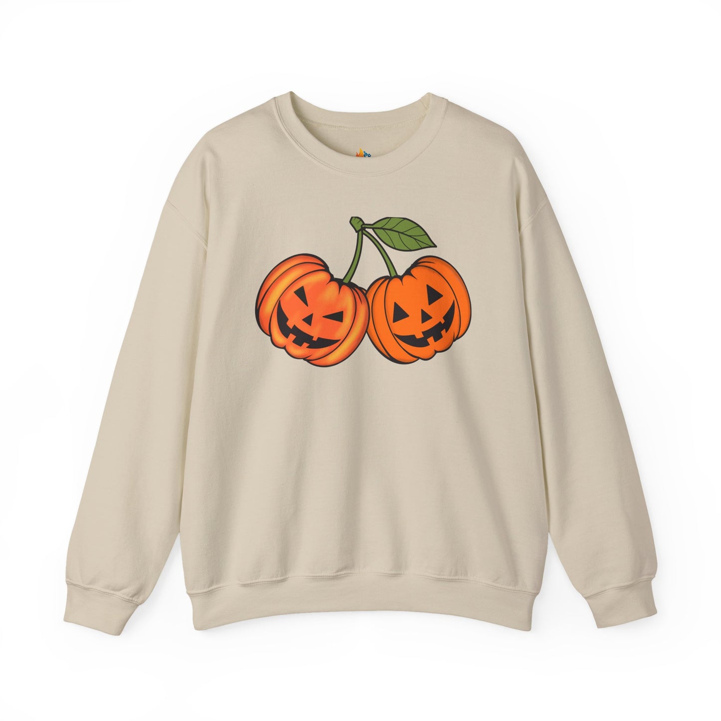 Halloween Cherry pumpkin Sweatshirt, Unisex Crewneck, Funny Halloween Apparel, Spooky Season Outfit, Cozy Fall Gift, Spooky Cute, Retro Halloween Gift