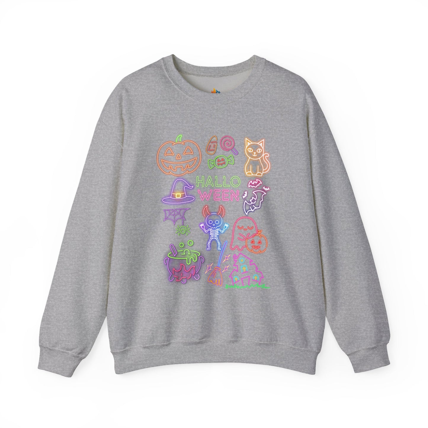 Neon Halloween Sweatshirt, Unisex Crewneck, Funny Fall Apparel, Cozy Fall Gift