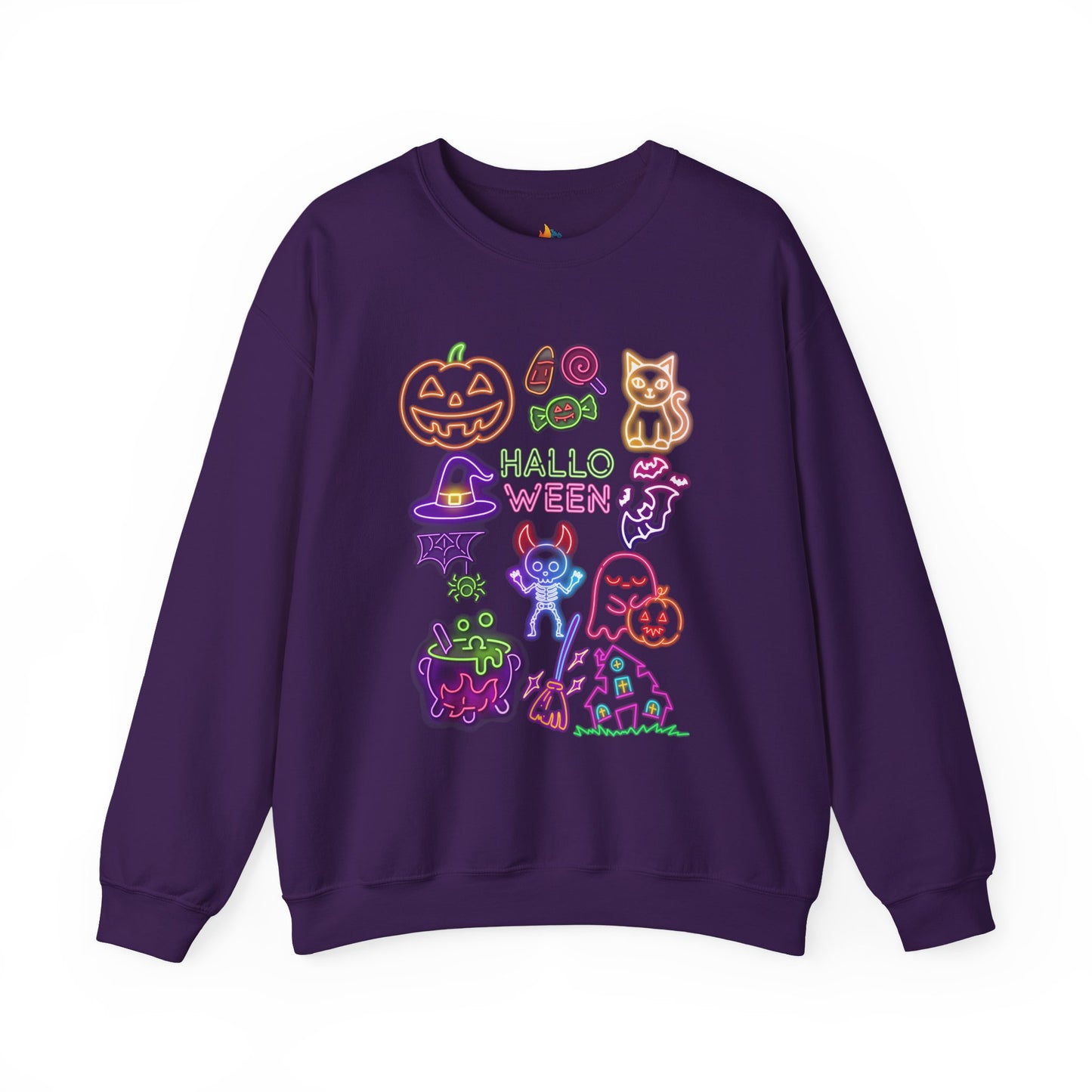 Neon Halloween Sweatshirt, Unisex Crewneck, Funny Fall Apparel, Cozy Fall Gift
