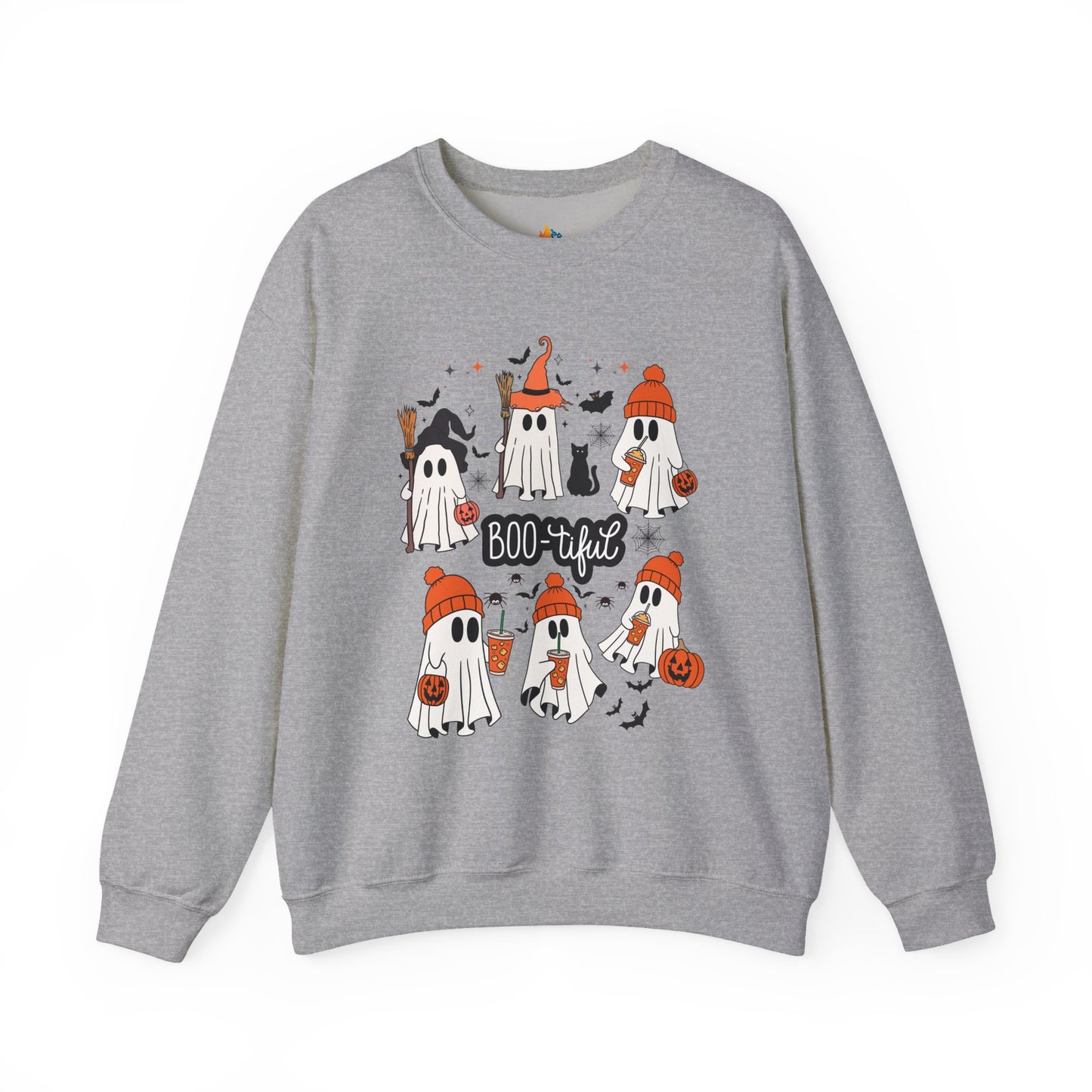 Boo-tiful ghost Sweatshirt, Unisex Crewneck, Fall Season Outfit, Cozy Fall Gift, Halloween Gift