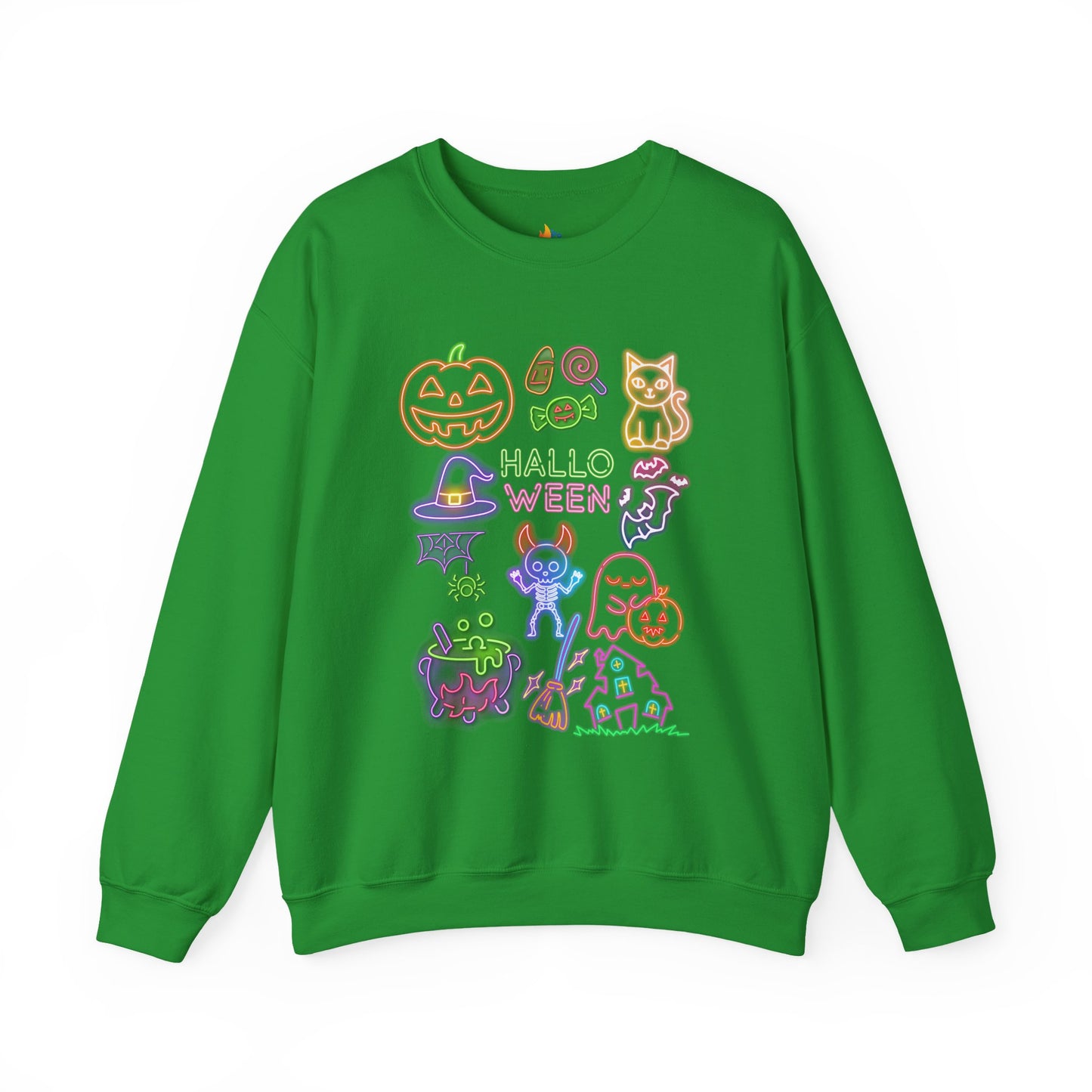 Neon Halloween Sweatshirt, Unisex Crewneck, Funny Fall Apparel, Cozy Fall Gift