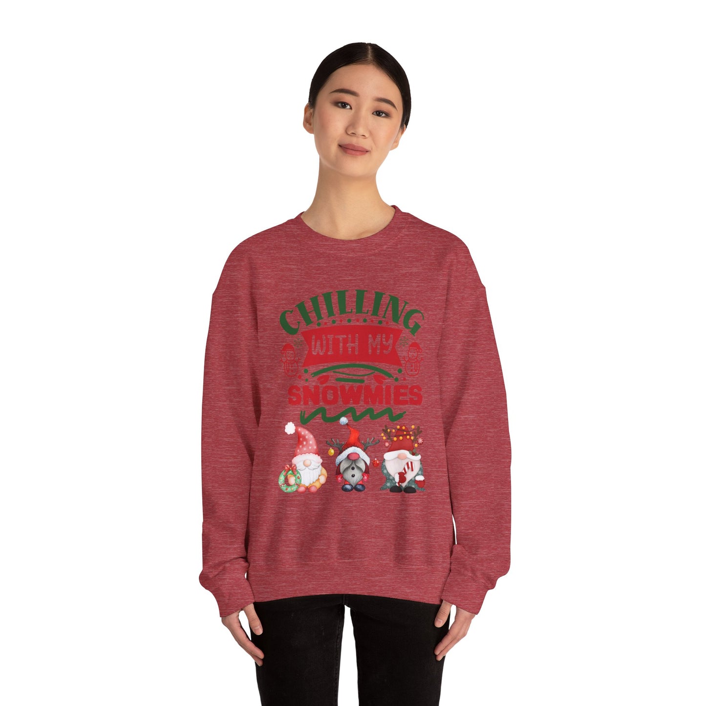 Chillin with my snowmies, Christmas Sweatshirt, Unisex Crewneck, Holiday Season Outfit, Winter Sweatshirt