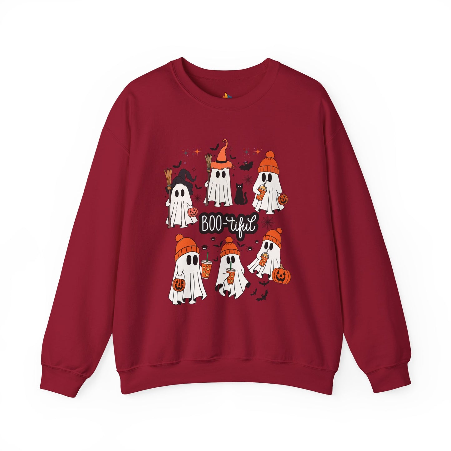 Boo-tiful ghost Sweatshirt, Unisex Crewneck, Fall Season Outfit, Cozy Fall Gift, Halloween Gift
