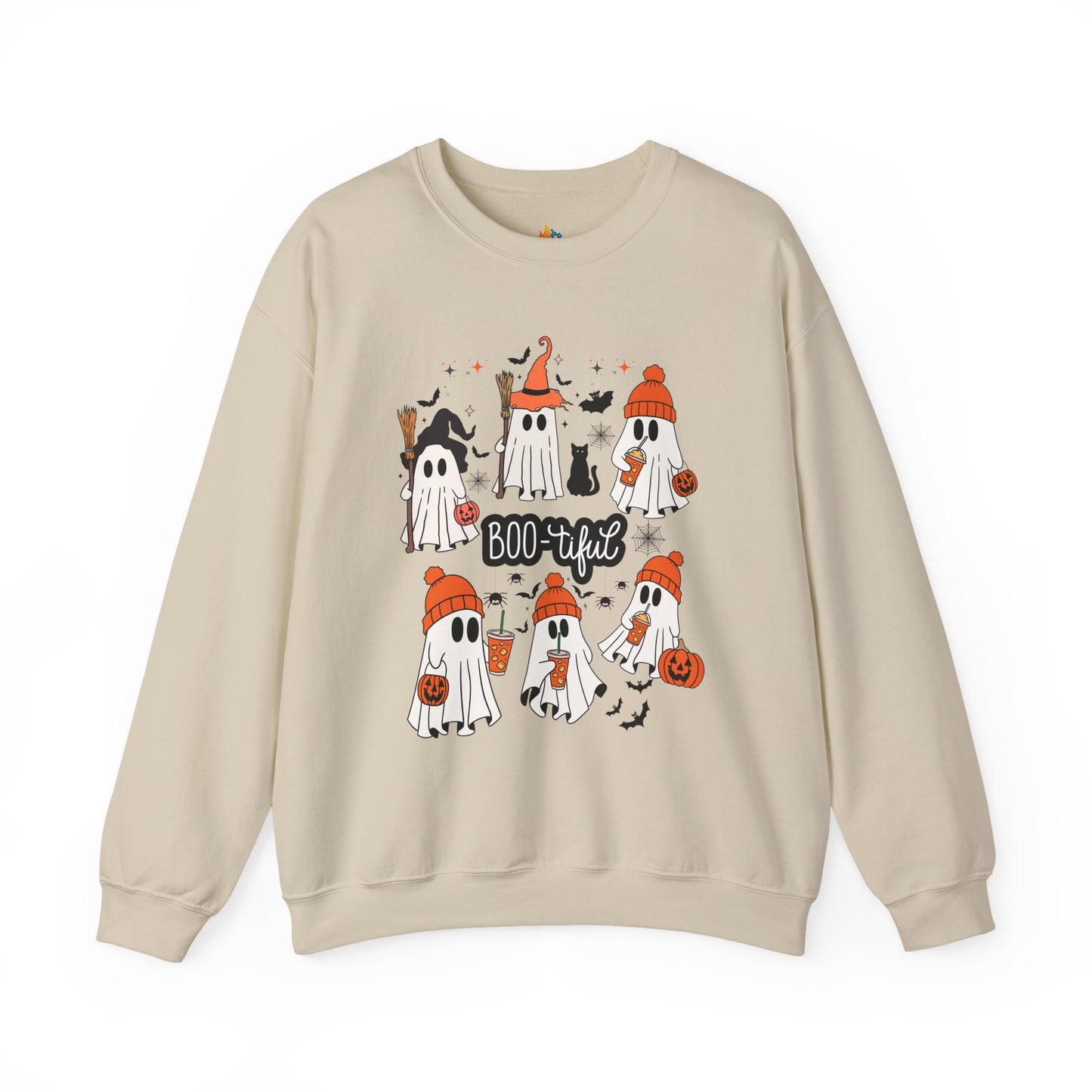 Boo-tiful ghost Sweatshirt, Unisex Crewneck, Fall Season Outfit, Cozy Fall Gift, Halloween Gift