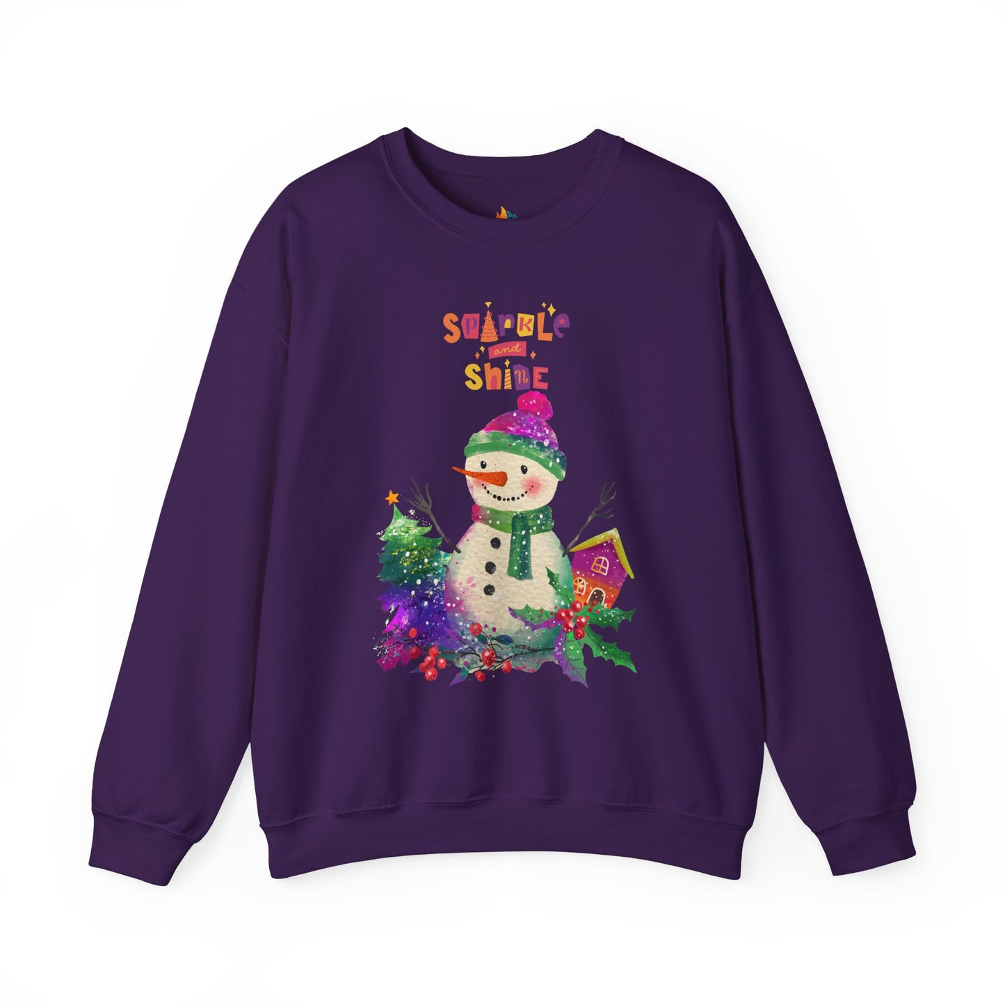 Sparkle & Shine, Snowman, Christmas Sweatshirt, Unisex Crewneck, Holiday Season Outfit, Winter Sweatshirt