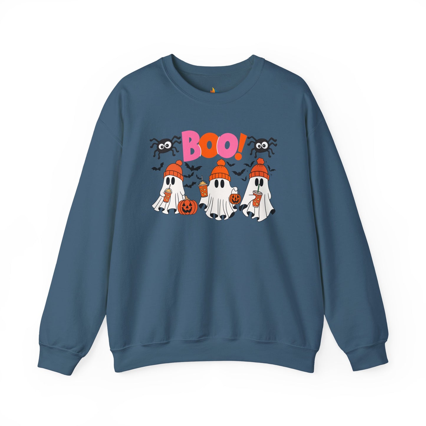Boo Ghosts Halloween Sweatshirt, Unisex Crewneck, Funny Halloween Apparel, Spooky Season Outfit, Cozy Fall Gift, Spooky Cute, Retro Halloween Gift