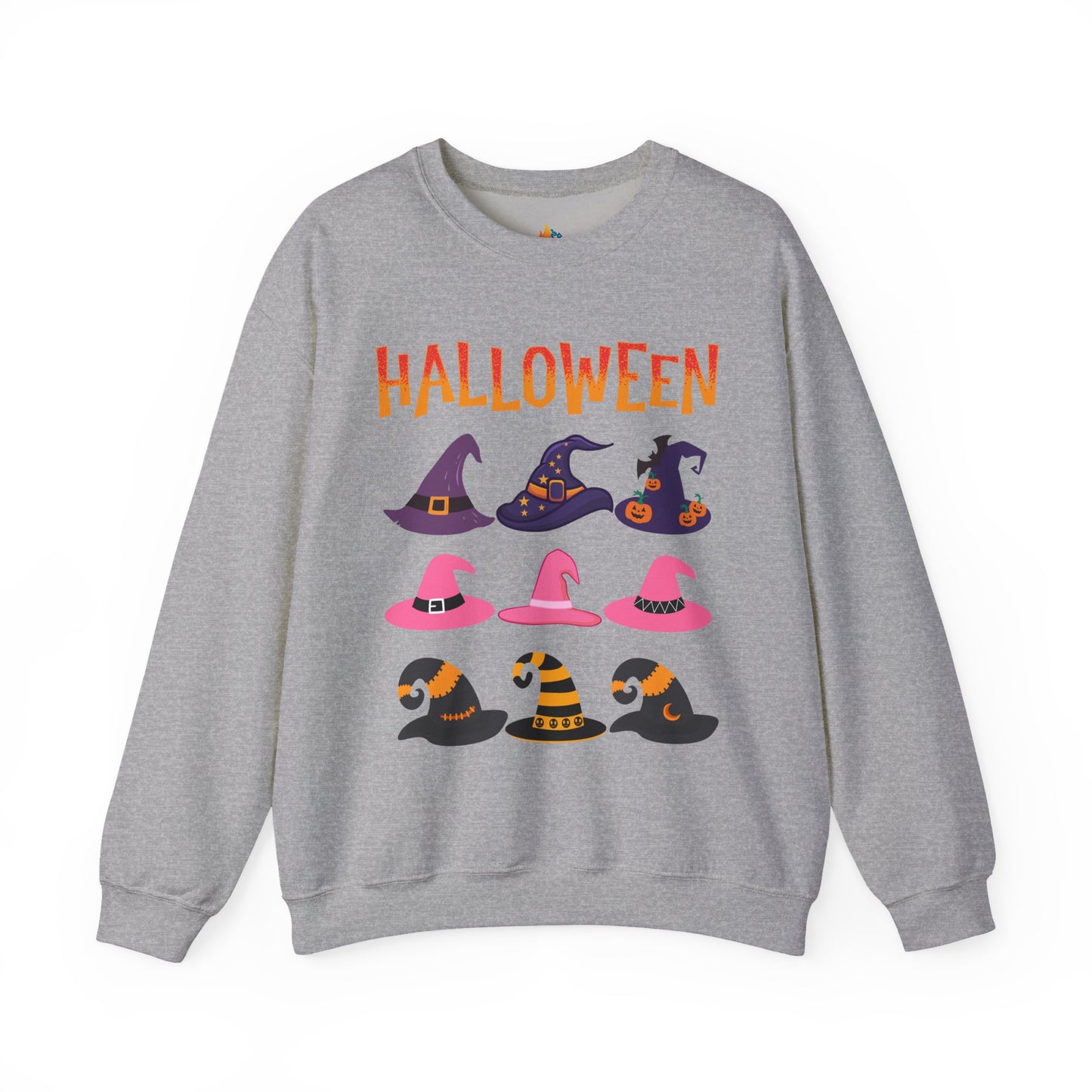 Halloween Witch hat Sweatshirt, Unisex Crewneck, Funny Halloween Apparel, Spooky Season Outfit, Cozy Fall Gift, Spooky Cute, Retro Halloween Gift