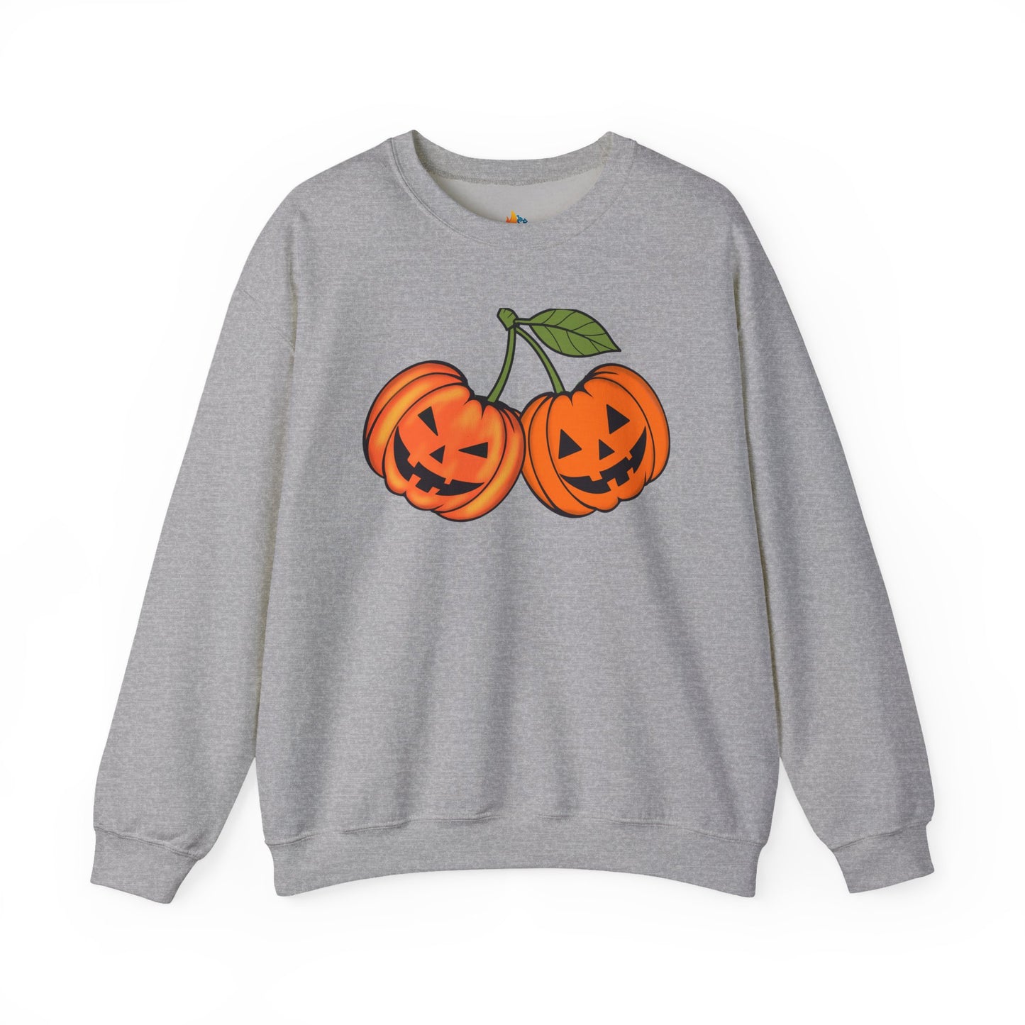 Halloween Cherry pumpkin Sweatshirt, Unisex Crewneck, Funny Halloween Apparel, Spooky Season Outfit, Cozy Fall Gift, Spooky Cute, Retro Halloween Gift