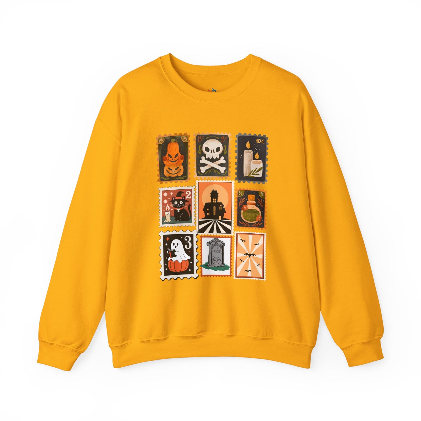 Halloween Stamp Sweatshirt, Unisex Crewneck, Fall Season Outfit, Spooky season Gift, Retro Halloween Gift