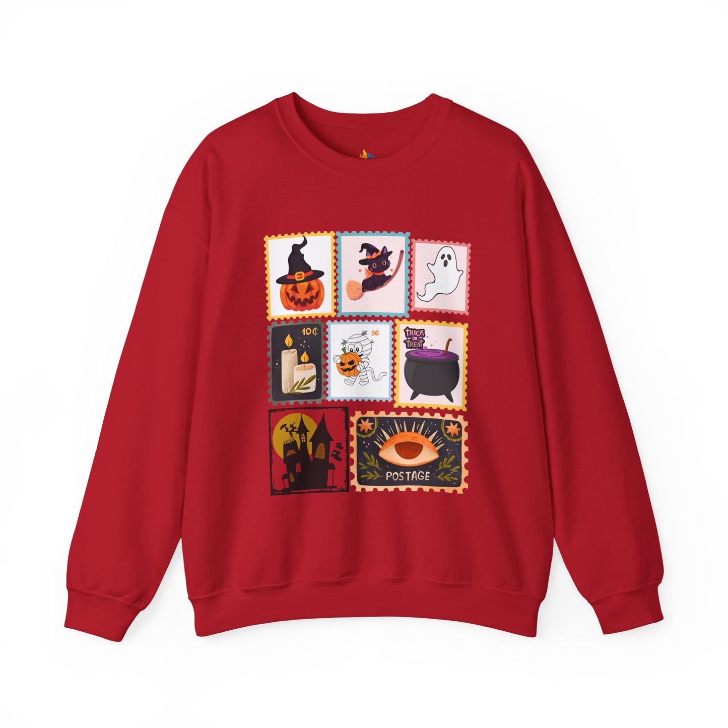 Halloween Stamp Sweatshirt, Unisex Crewneck, Fall Season Outfit, Spooky season Gift, Retro Halloween Gift