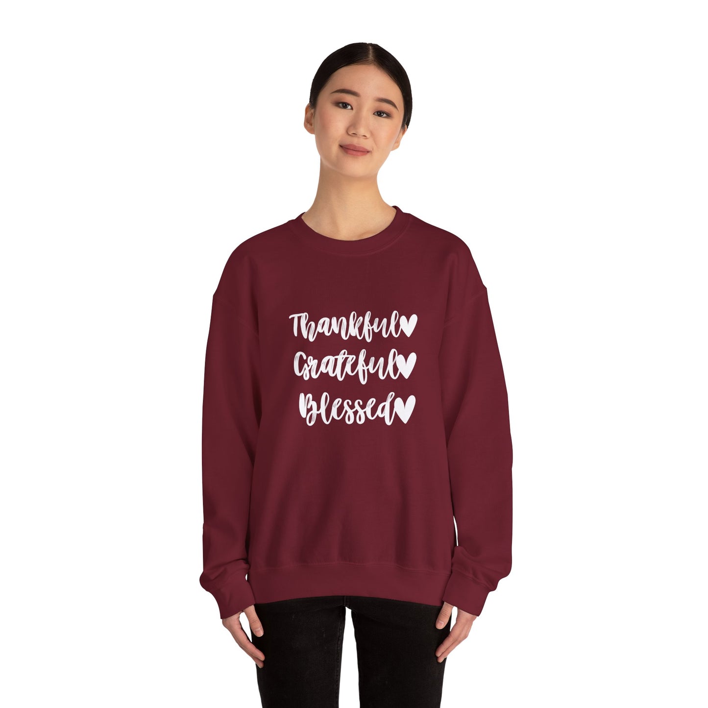 Thankful, Grateful, Blesses - Thanksgiving Sweatshirt, Unisex Crewneck, Fall Season Outfit, Cozy Fall Gift