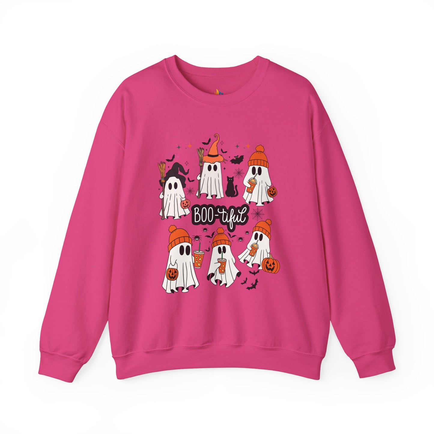Boo-tiful ghost Sweatshirt, Unisex Crewneck, Fall Season Outfit, Cozy Fall Gift, Halloween Gift