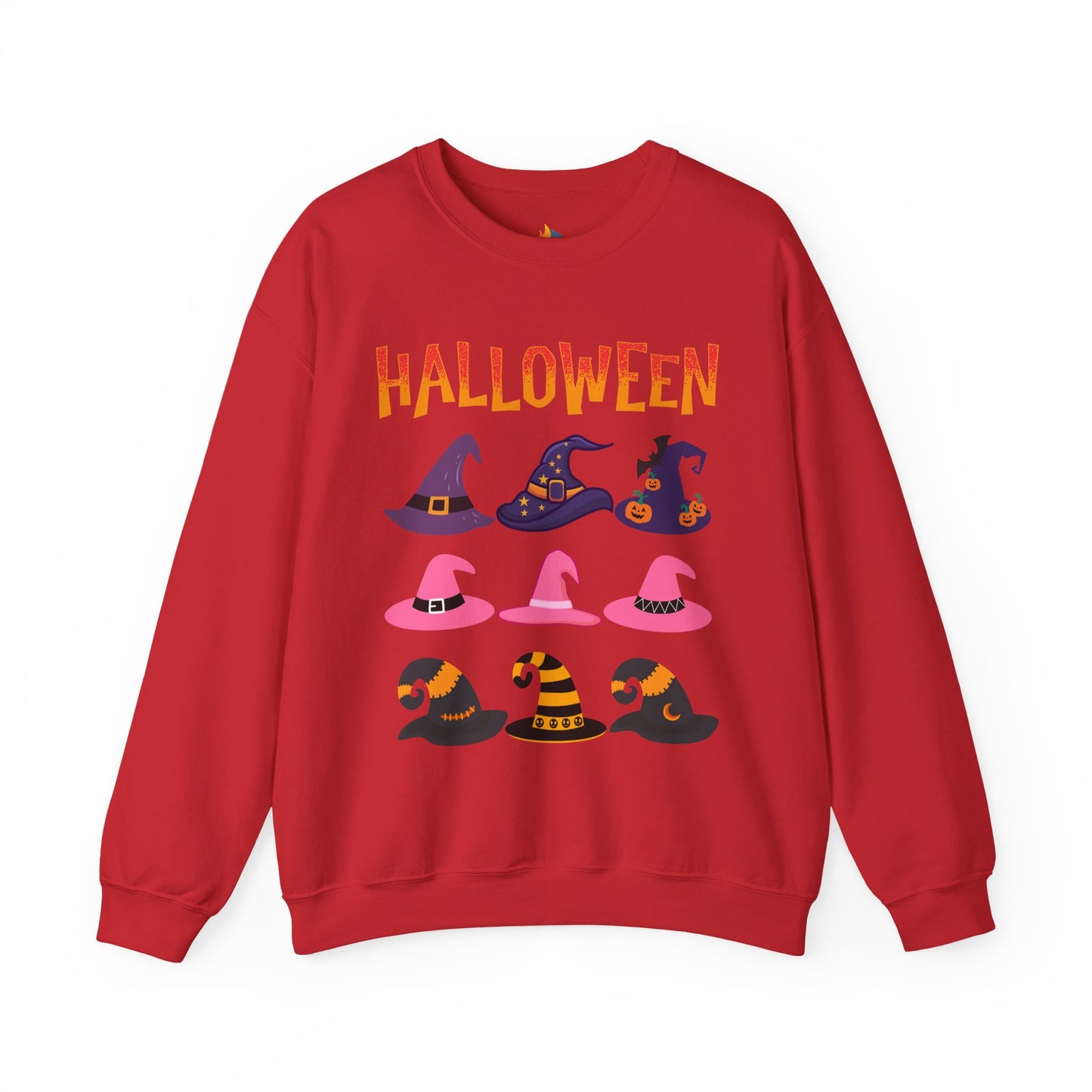 Halloween Witch hat Sweatshirt, Unisex Crewneck, Funny Halloween Apparel, Spooky Season Outfit, Cozy Fall Gift, Spooky Cute, Retro Halloween Gift