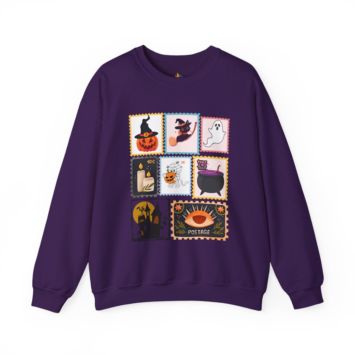 Halloween Stamp Sweatshirt, Unisex Crewneck, Fall Season Outfit, Spooky season Gift, Retro Halloween Gift