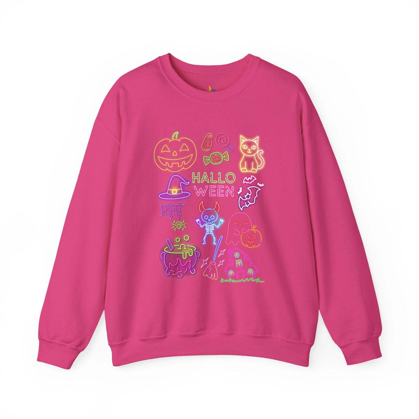 Neon Halloween Sweatshirt, Unisex Crewneck, Funny Fall Apparel, Cozy Fall Gift