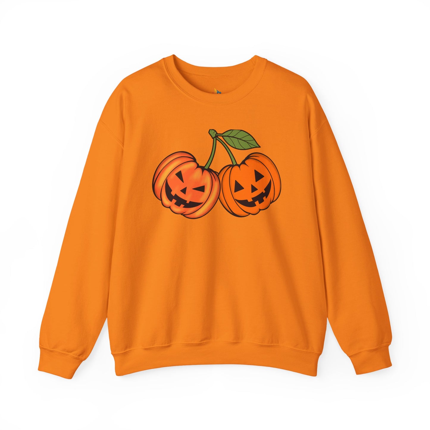 Halloween Cherry pumpkin Sweatshirt, Unisex Crewneck, Funny Halloween Apparel, Spooky Season Outfit, Cozy Fall Gift, Spooky Cute, Retro Halloween Gift