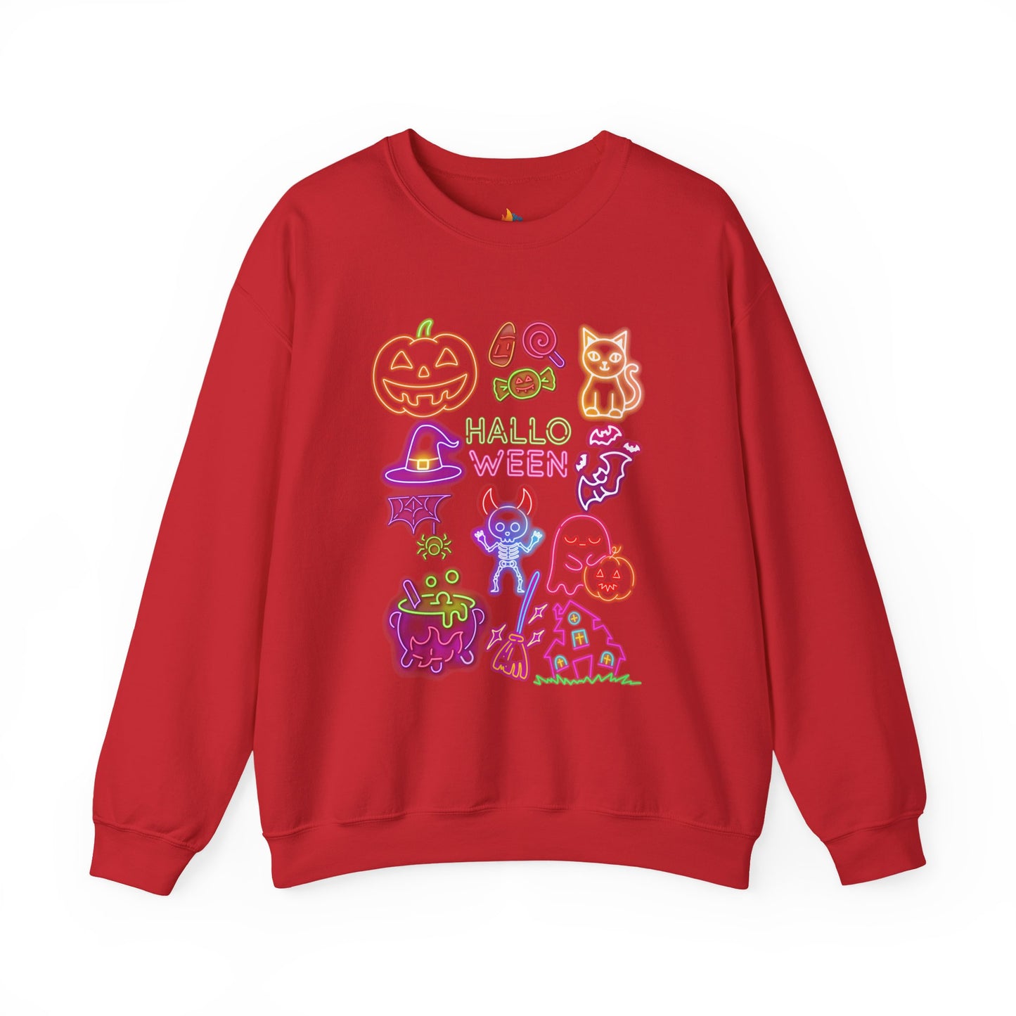 Neon Halloween Sweatshirt, Unisex Crewneck, Funny Fall Apparel, Cozy Fall Gift