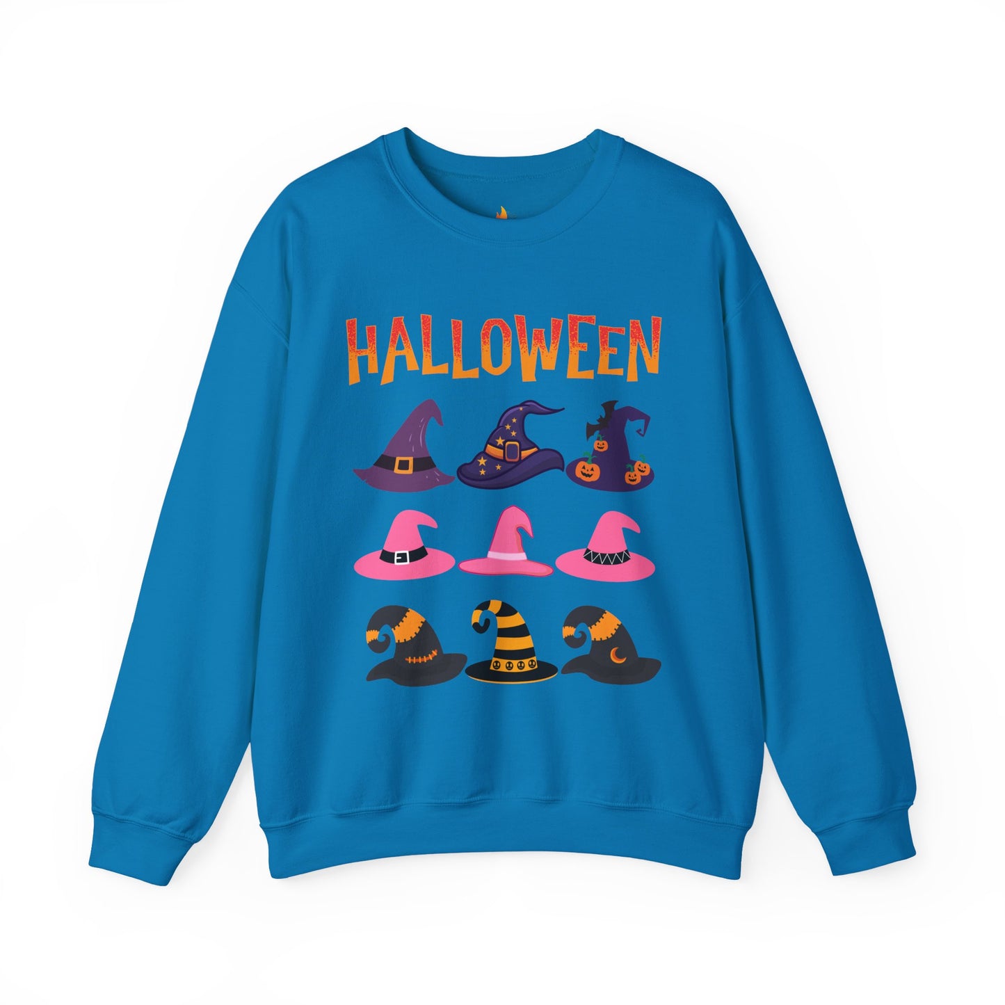 Halloween Witch hat Sweatshirt, Unisex Crewneck, Funny Halloween Apparel, Spooky Season Outfit, Cozy Fall Gift, Spooky Cute, Retro Halloween Gift