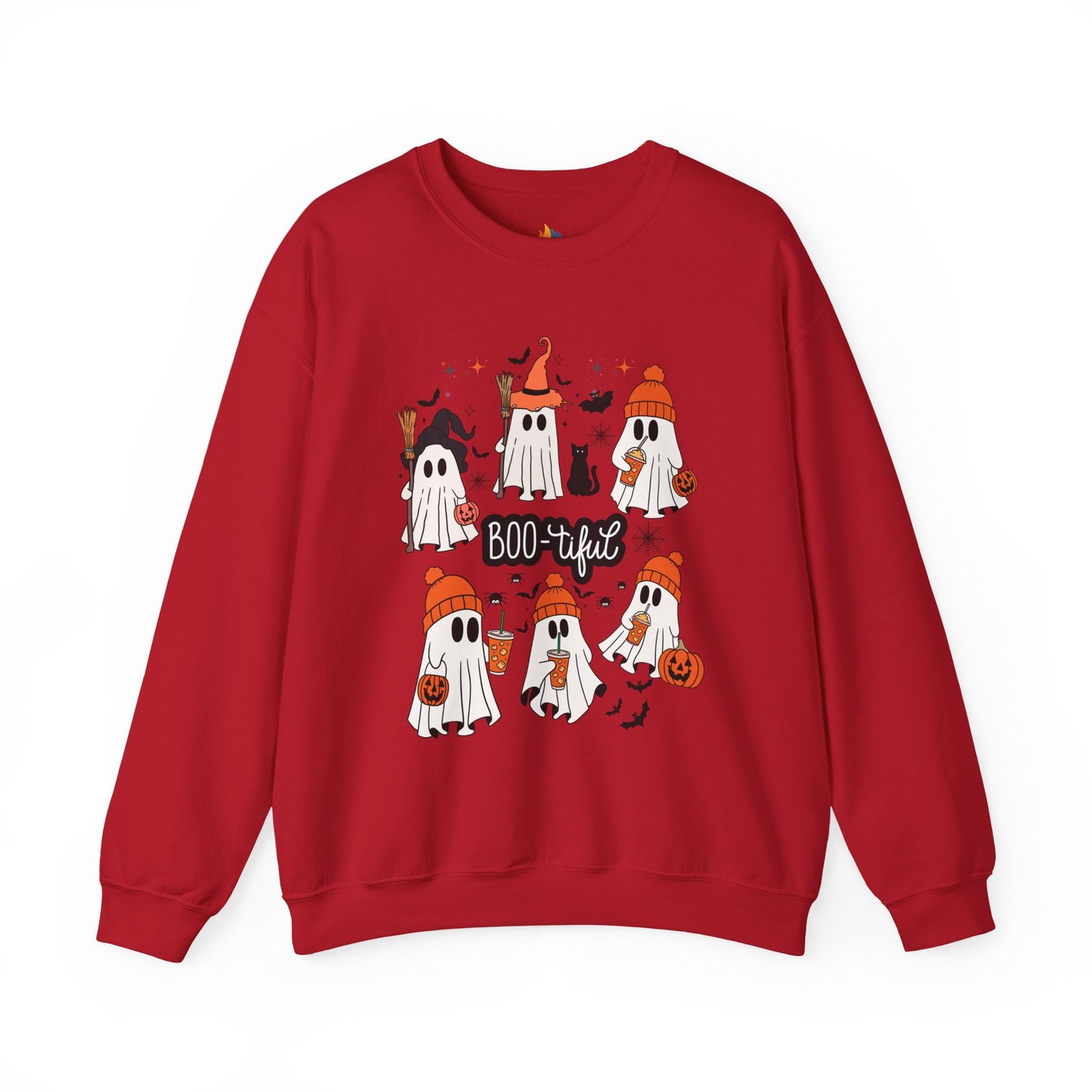 Boo-tiful ghost Sweatshirt, Unisex Crewneck, Fall Season Outfit, Cozy Fall Gift, Halloween Gift