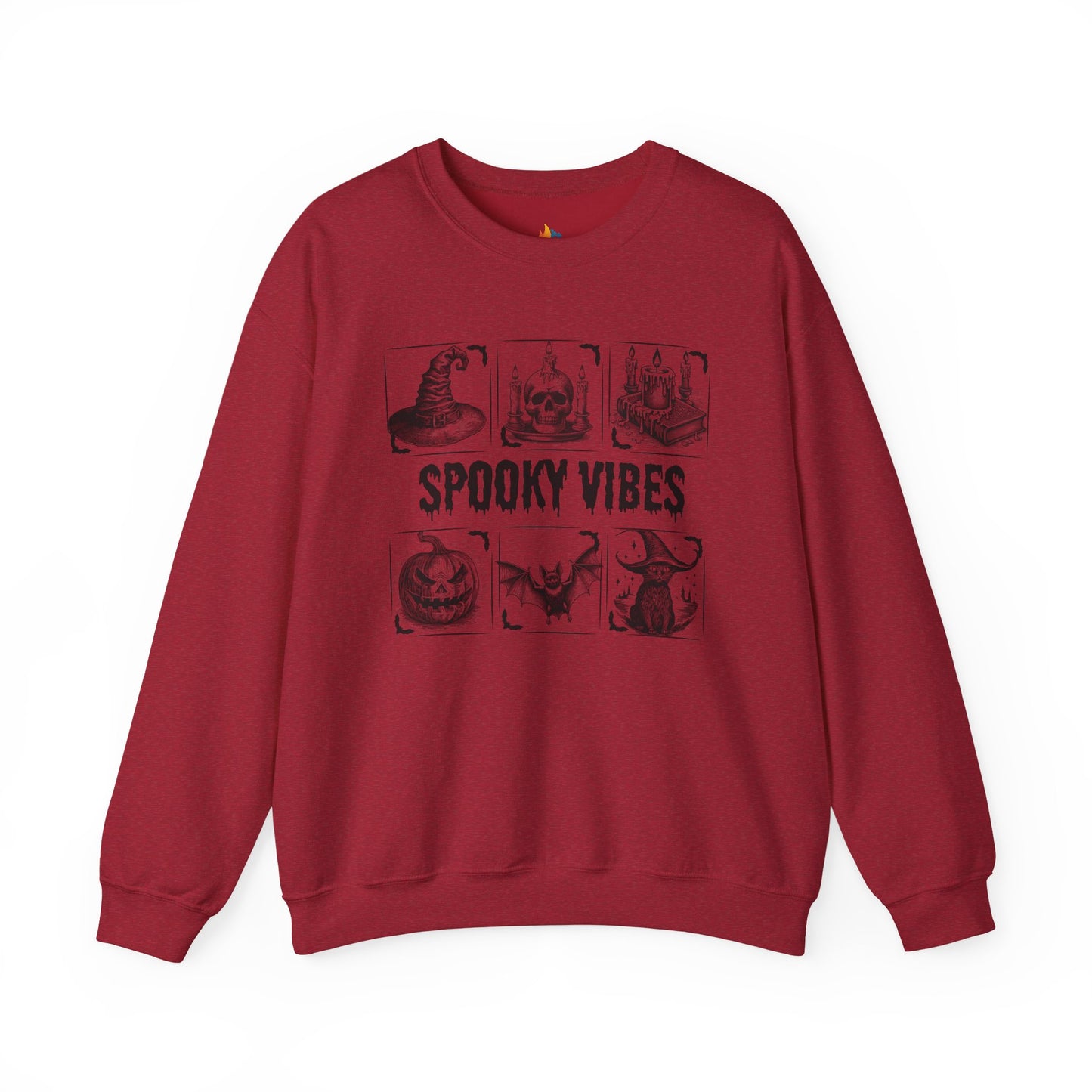 Spooky Vibes Halloween Sweatshirt, Unisex Crewneck, Fall Season Outfit, Cozy Fall Gift, Halloween Gift