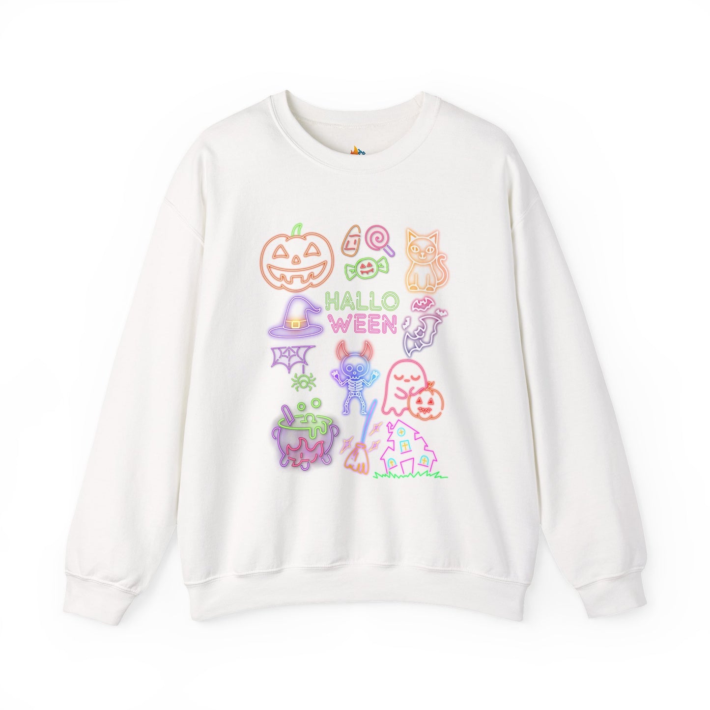Neon Halloween Sweatshirt, Unisex Crewneck, Funny Fall Apparel, Cozy Fall Gift