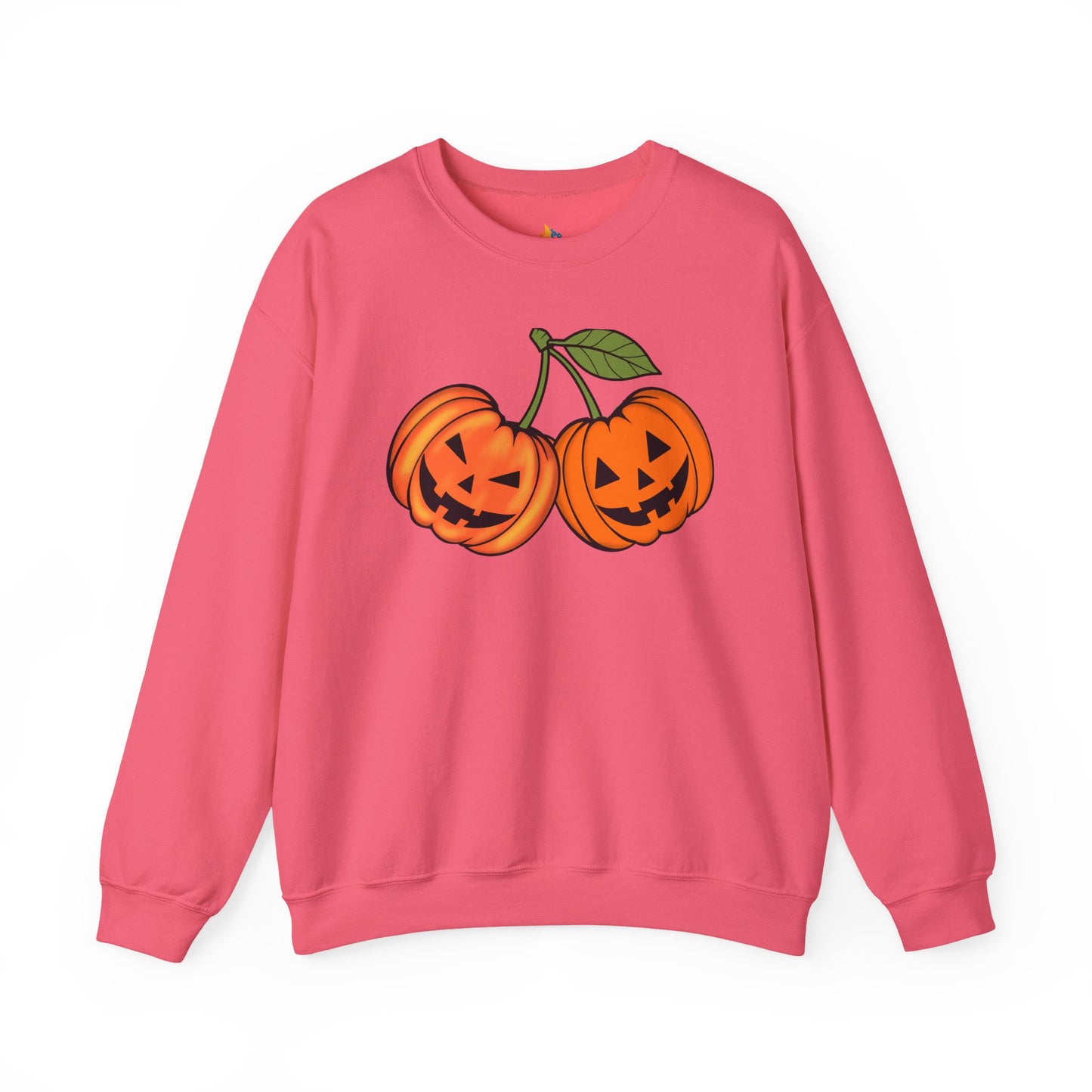 Halloween Cherry pumpkin Sweatshirt, Unisex Crewneck, Funny Halloween Apparel, Spooky Season Outfit, Cozy Fall Gift, Spooky Cute, Retro Halloween Gift