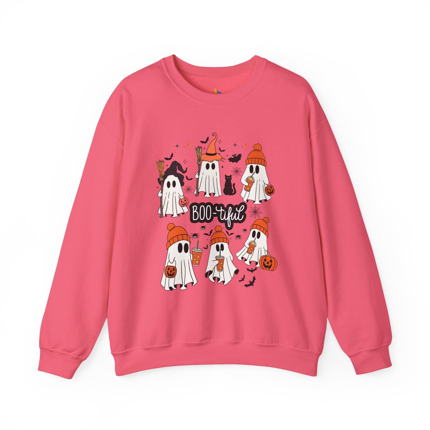 Boo-tiful ghost Sweatshirt, Unisex Crewneck, Fall Season Outfit, Cozy Fall Gift, Halloween Gift