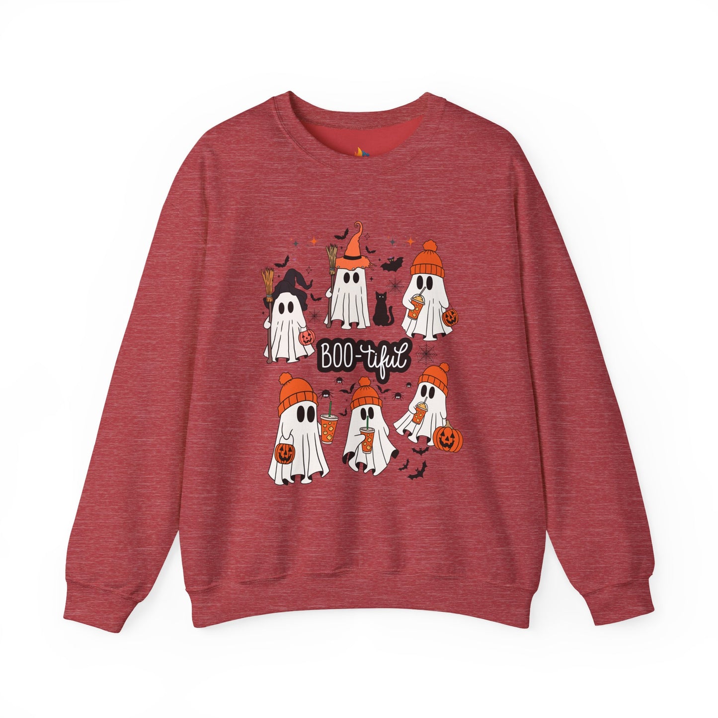 Boo-tiful ghost Sweatshirt, Unisex Crewneck, Fall Season Outfit, Cozy Fall Gift, Halloween Gift