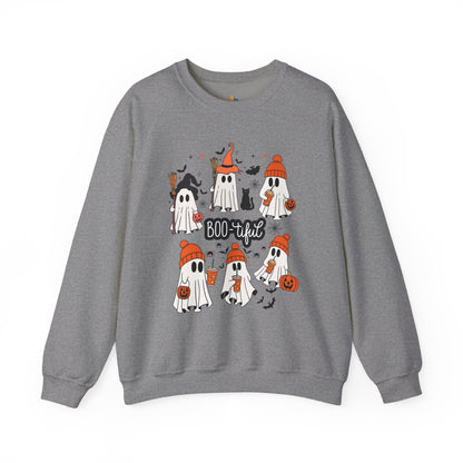 Boo-tiful ghost Sweatshirt, Unisex Crewneck, Fall Season Outfit, Cozy Fall Gift, Halloween Gift