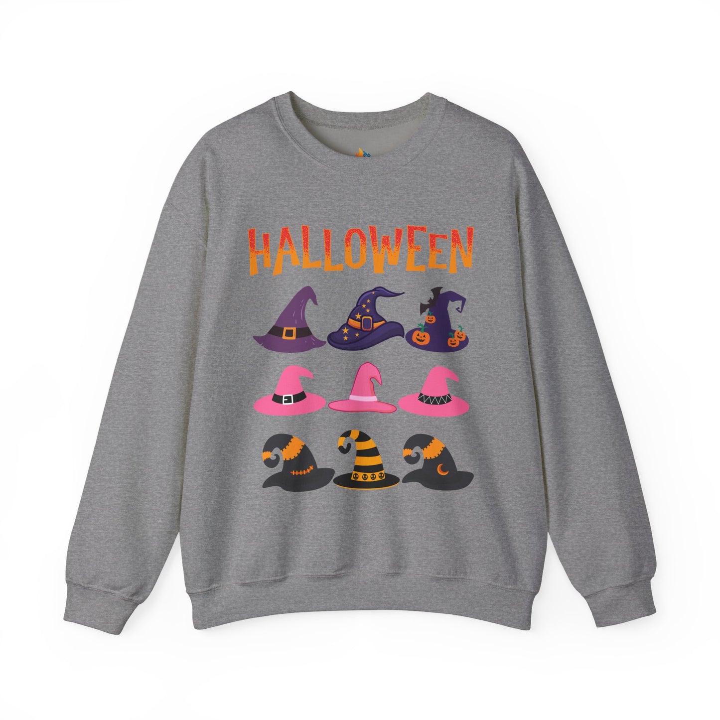Halloween Witch hat Sweatshirt, Unisex Crewneck, Funny Halloween Apparel, Spooky Season Outfit, Cozy Fall Gift, Spooky Cute, Retro Halloween Gift