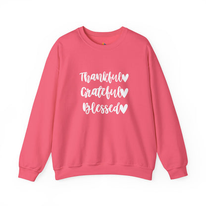 Thankful, Grateful, Blesses - Thanksgiving Sweatshirt, Unisex Crewneck, Fall Season Outfit, Cozy Fall Gift