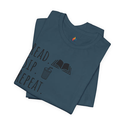 Read Sip Repeat T-Shirt, No Better Way to Spend the Day, Book Lover Tee, Coffee lover Tee