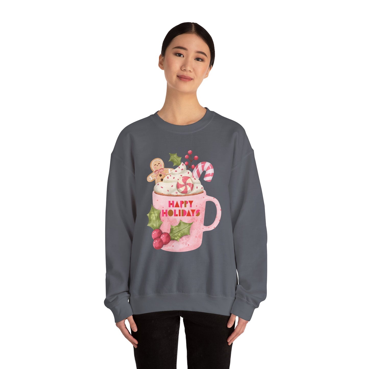 Happy Holidays, Christmas Sweatshirt, Unisex Crewneck, Holiday Season Outfit, Winter Sweatshirt