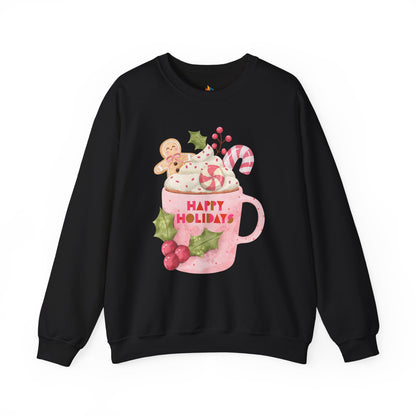 Happy Holidays, Christmas Sweatshirt, Unisex Crewneck, Holiday Season Outfit, Winter Sweatshirt