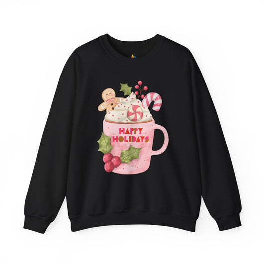 Happy Holidays, Christmas Sweatshirt, Unisex Crewneck, Holiday Season Outfit, Winter Sweatshirt