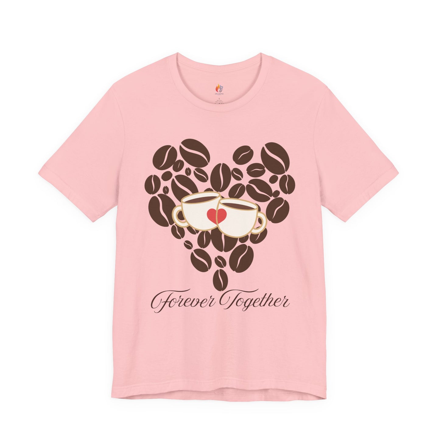 Coffee Lover, Forever Together T-Shirt, Valentine’s Day T-shirt, Cute Valentine Shirt, Love Graphic Tee, Unisex Valentine Outfit, Gift for Him or Her, Romantic Holiday Tee