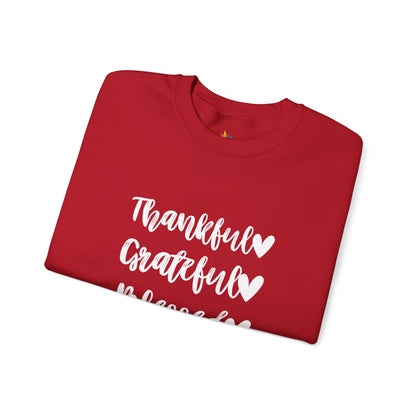 Thankful, Grateful, Blesses - Thanksgiving Sweatshirt, Unisex Crewneck, Fall Season Outfit, Cozy Fall Gift
