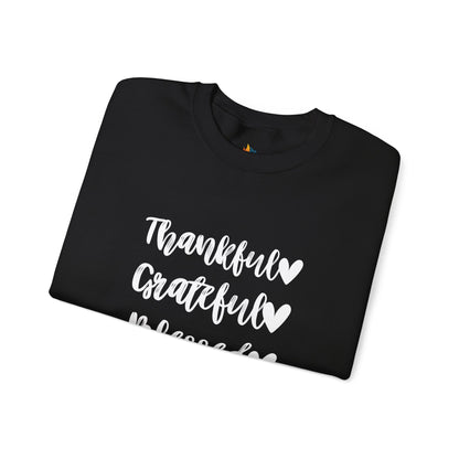 Thankful, Grateful, Blesses - Thanksgiving Sweatshirt, Unisex Crewneck, Fall Season Outfit, Cozy Fall Gift