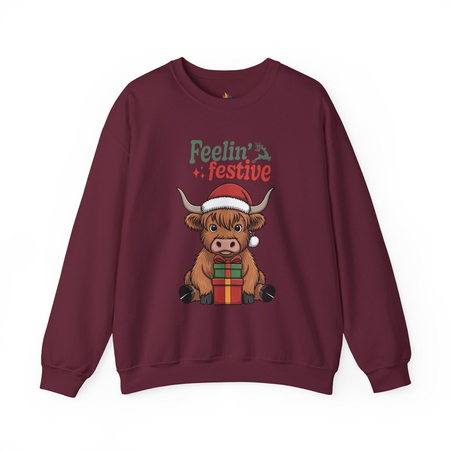 Feelin Festive, Christmas Sweatshirt, Unisex Crewneck, Holiday Season Outfit, Winter Sweatshirt